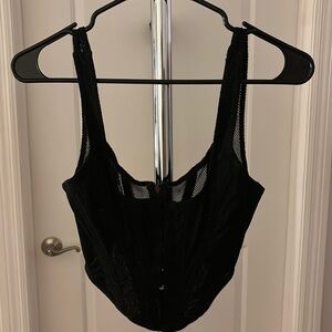 White fox black corset